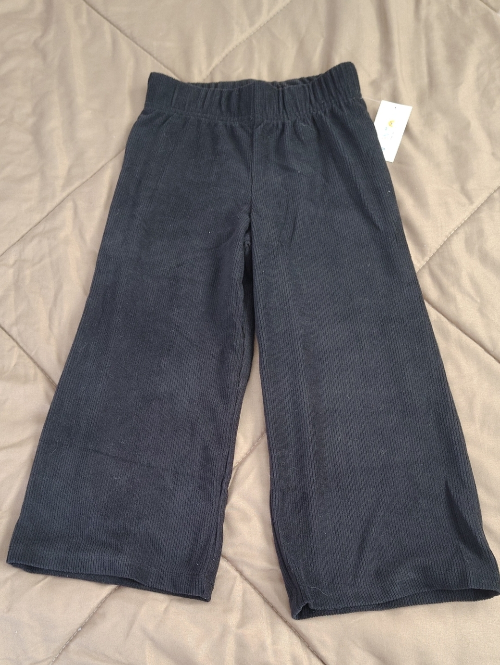 Kids Wide-Leg Corduroy Pants - Black